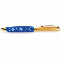Acrylic Half Pen Blank 11/16" x 2-5/8" Blue Snowflake
