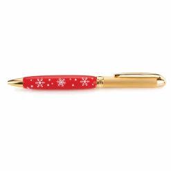 Acrylic Half Pen Blank 11/16" x 2-5/8" Red Snowflake