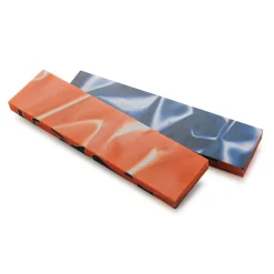 Acrylic Knife Scales 3/8" x 1-1/2" x 6" Blue & Orange Pair