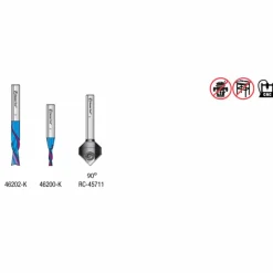 AMS-299-T 3-piece CNC Starter Spektra Bit Set 1/4" SH with 90 Degree V-Groove with Stackable Case
