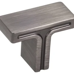 Anwick Rectangle Knob, 1-3/8" O.L., Brushed Pewter