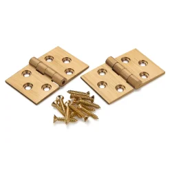 Broad Cabinet Hinge with Screw Solid Brass Pair