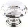 Contemporary Knob, 2" D, Chrome, Clear