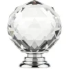 Contemporary Knob, 2" D, Crystal, Clear, Chrome