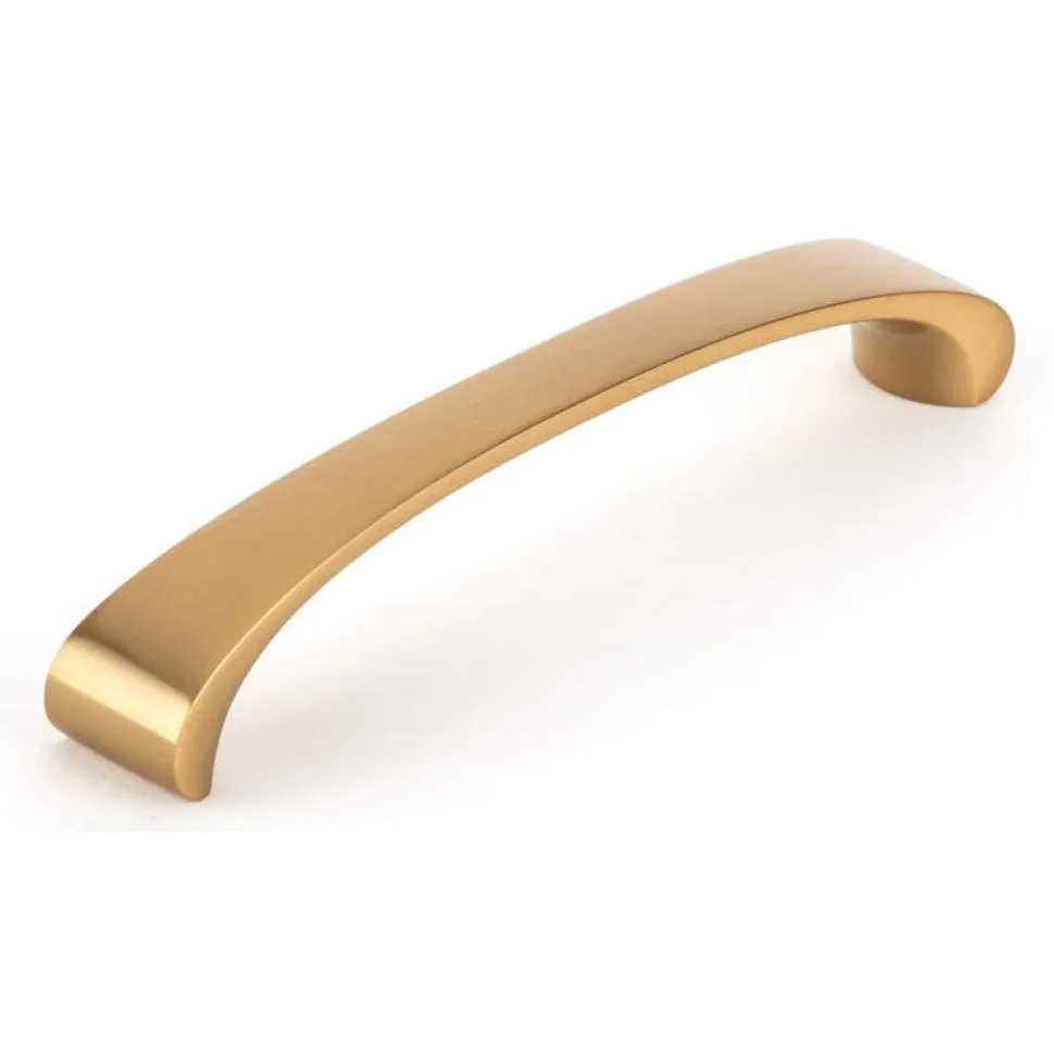 Contemporary Pull Aurum Brushed Gold 5-1/16" Center-to-Center 13/16" W x 5-5/8" L