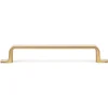 Contemporary Pull with Rounded Corners and L-shaped Feet 6-5/16" Center-to-Center 7-23/32" OL Aurum Brushed Gold