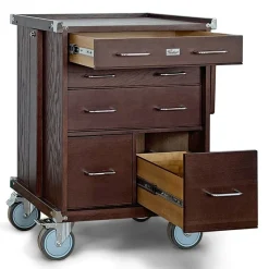 5-Drawer Large Roller Cabinet Dark Oak