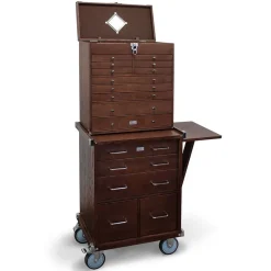 16-Drawer 2 Piece Hobby Roller Set Dark Oak