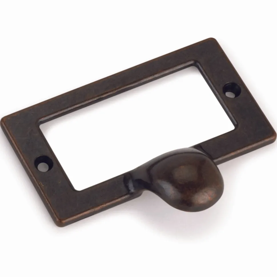 Drawer Pull with Card Holder Dark Copper Finish