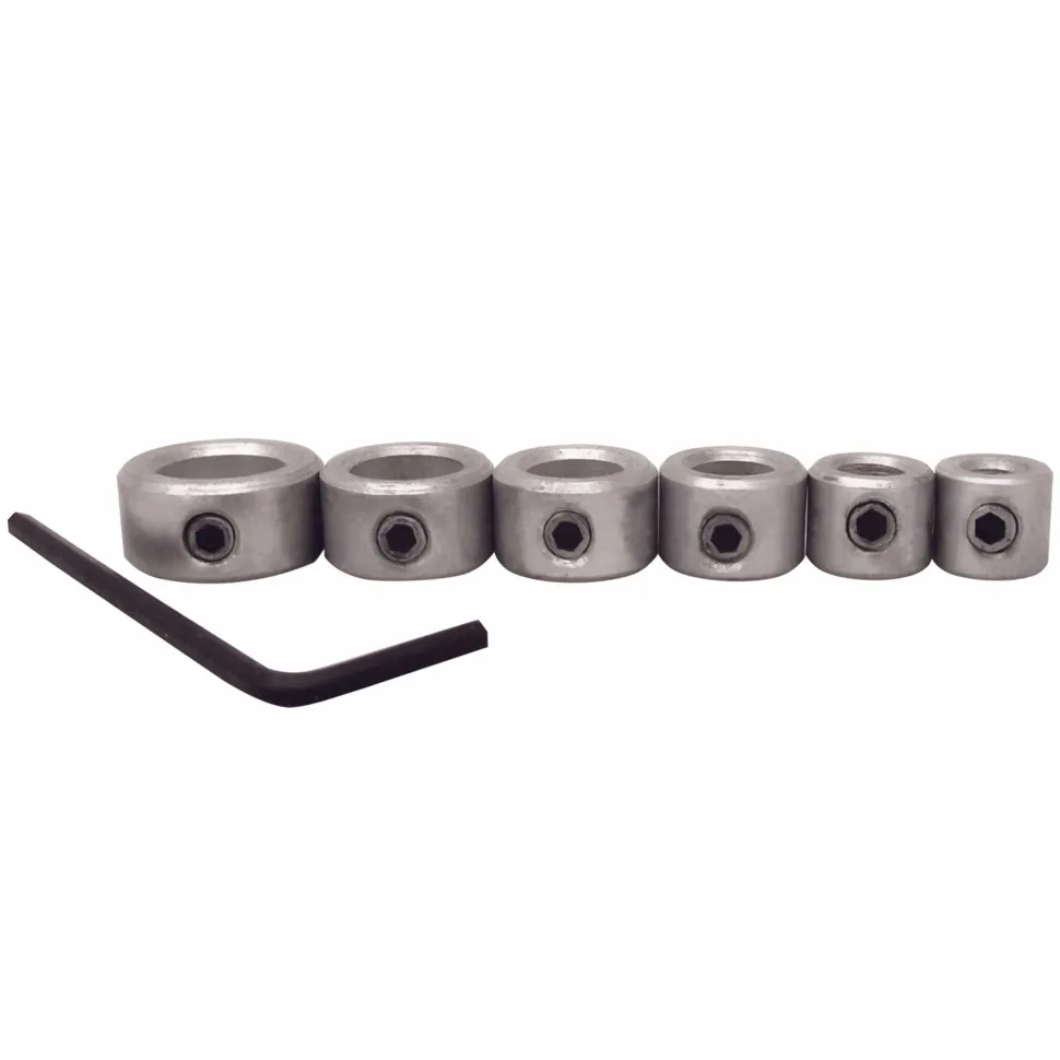 DrillStop Drill Bit Depth Collar Set 6 Piece