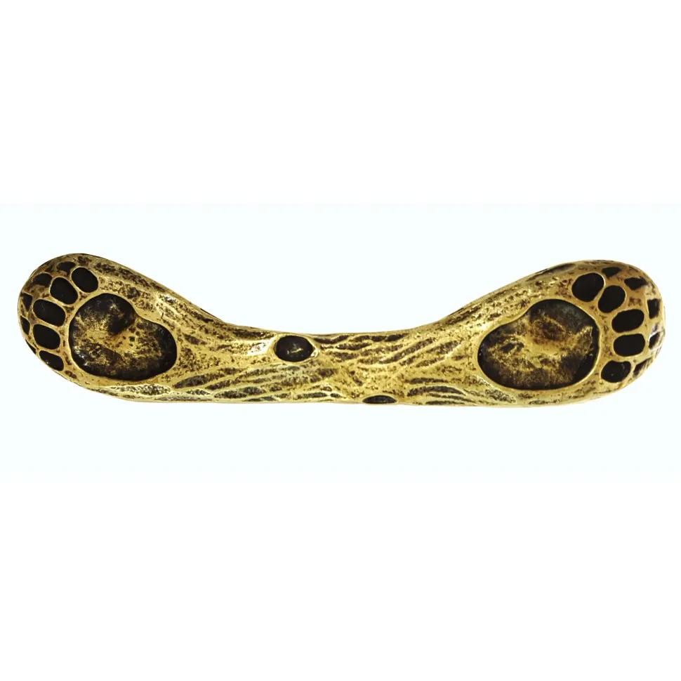 Dual Bear Track Pull, Antique Brass, Model 169AB