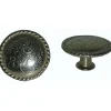 Engraved Flower Knob, Nickel