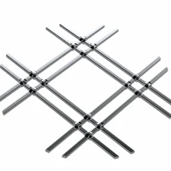 1" Flat Double Diamond Decorative Grille Satin Nickel, 36" W x 48" L Sheet