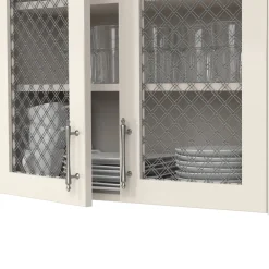 1" Flat Double Diamond Decorative Grille Satin Nickel, 36" W x 24" L Sheet