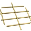 1" Flat Straight Weave Decorative Grille Satin Brass, 18" W x 48" L Sheet