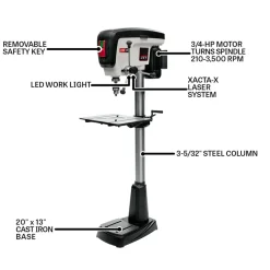 17" Floor Drill Press 3/4 HP 1 Ph 115V JDP-17
