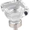Harlow Large Square Glass Knob, 1-3/8" O.L., Satin Nickel