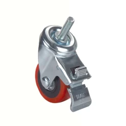 3" HD Caster Double Locking Swiveling 1/2" Threaded Spindle