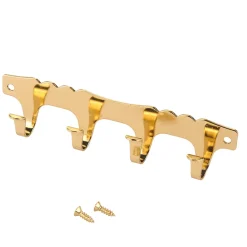 4-Hook Strip Brass Plated