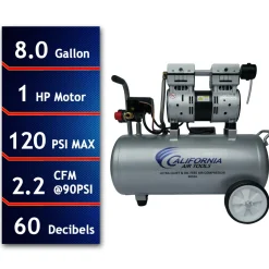 1HP 8 Gallon Oil-Free Aluminum Tank Air Compressor