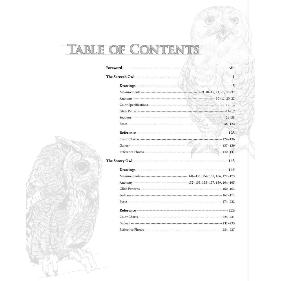 Illustrated Owl Screech & Snowy: the Ultimate Reference for Bird Lovers, Woodcarvers, and Artists