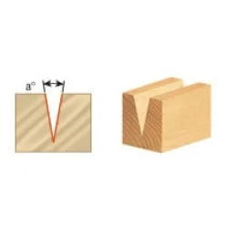 45783-K Carving Liner Single Flute Router Bit 18 Deg 1/4"D 5/8"CH 1/4"SH 2-1/2"OL