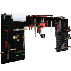 Lazy Guy DIY Maker Woodworking Tool Storage Organizer Set, Black