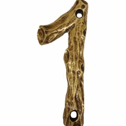 LHN1-AB Log House Number 1, Antique Brass, 1 piece