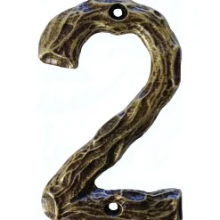 LHN2-AB Log House Number 2, Antique Brass, 1 piece