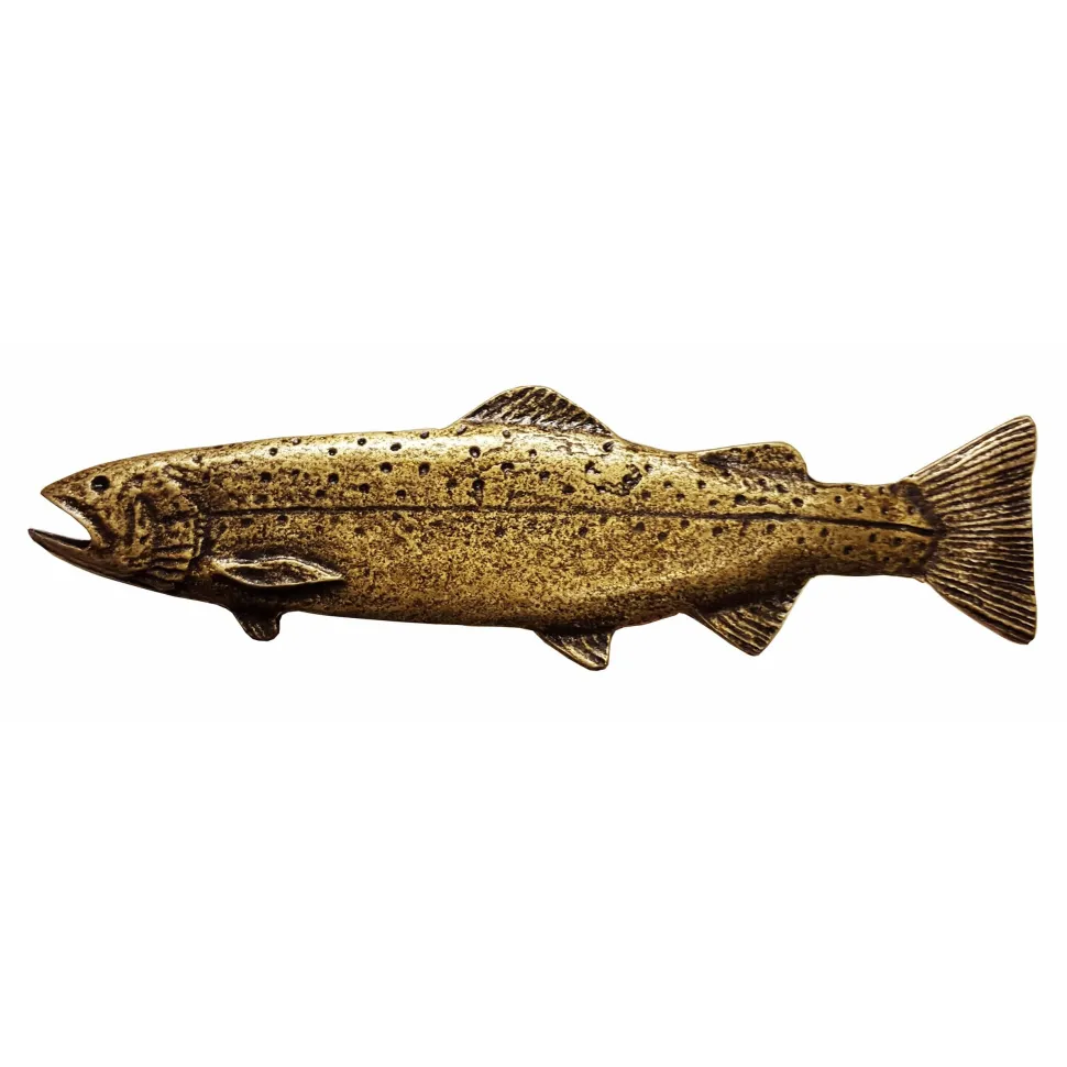 Long Trout Pull, Left, Antique Brass, Model 320AB