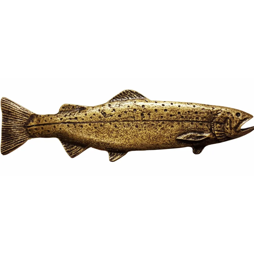 Long Trout Pull, Right, Antique Brass, Model 319AB