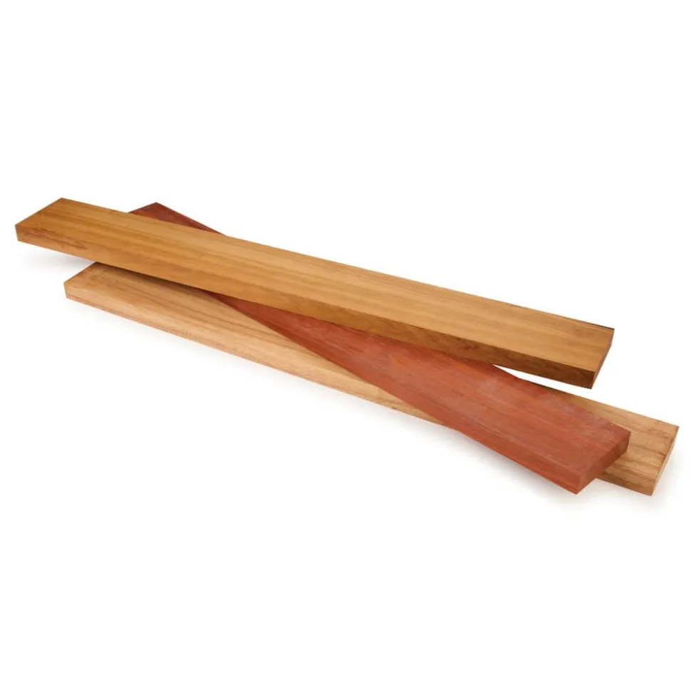 Macacauba, African Padauk, Goncalo Alves Thin Stock Assortment 3/4" x 3" x 24" 3 Piece