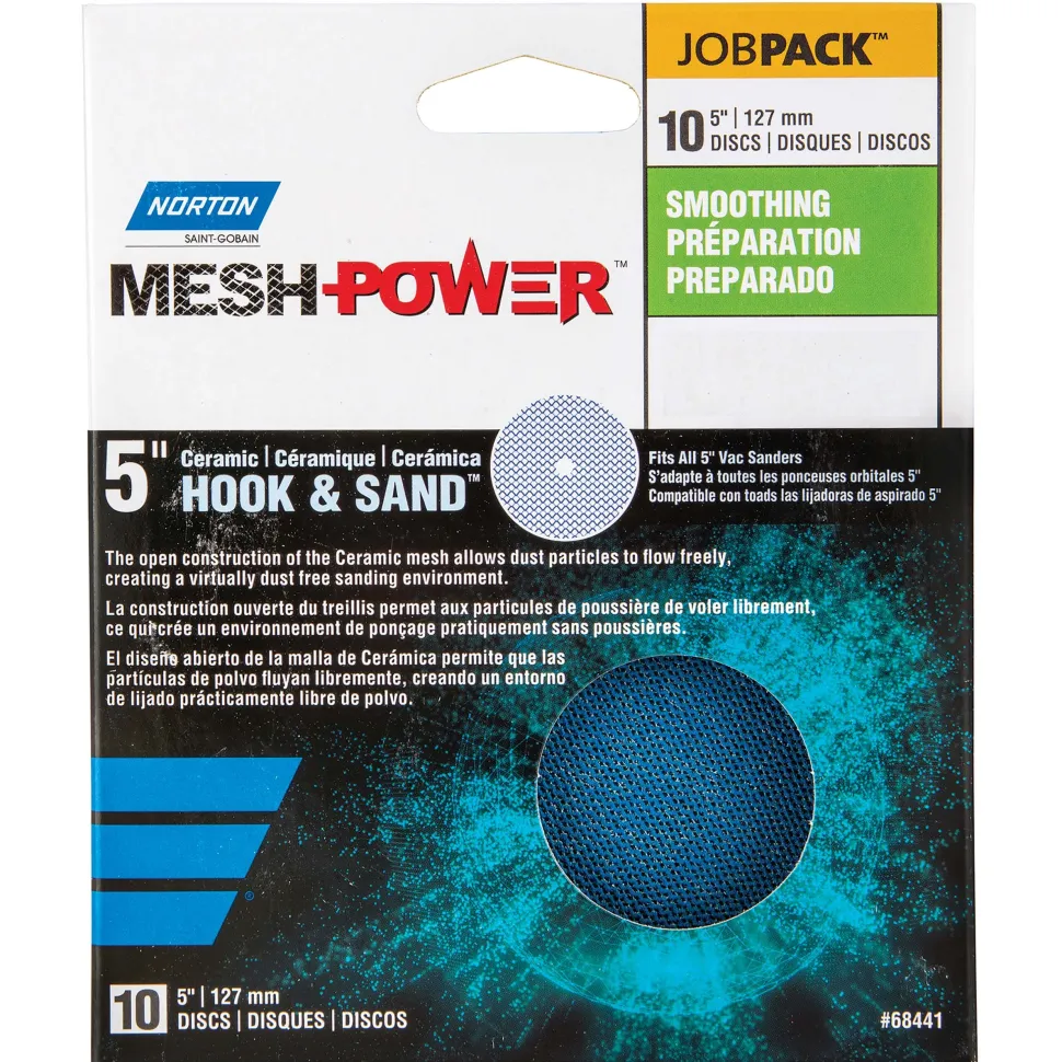 5" MeshPower Ceramic Hook and Loop Sanding Disc 10 Pack