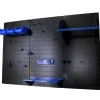 4' Metal Pegboard Standard Tool Storage Kit Black Toolboard & Blue Accessories