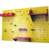 4' Metal Pegboard Standard Tool Storage Kit Yellow Toolboard & Red Accessories