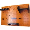 4' Metal Pegboard Standard Tool Storage Kit Orange Toolboard & Black Accessories