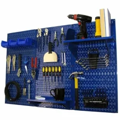 4' Metal Pegboard Standard Tool Storage Kit Blue Toolboard & Blue Accessories