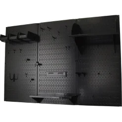 4' Metal Pegboard Standard Tool Storage Kit Black Toolboard & Black Accessories