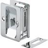 3-7/32" (82 mm) Pocket Door Pull Rectangular Chrome Privacy
