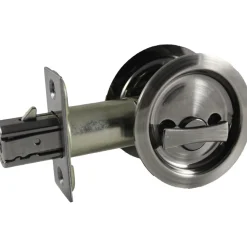 2-7/16" (62 mm) Pocket Door Pull Round Antique Nickel Privacy