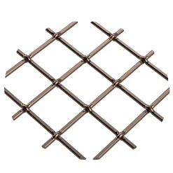 .75" Multi-Crimp Single Diamond Decorative Grille Antique Brass, 36" W x 48" L Sheet