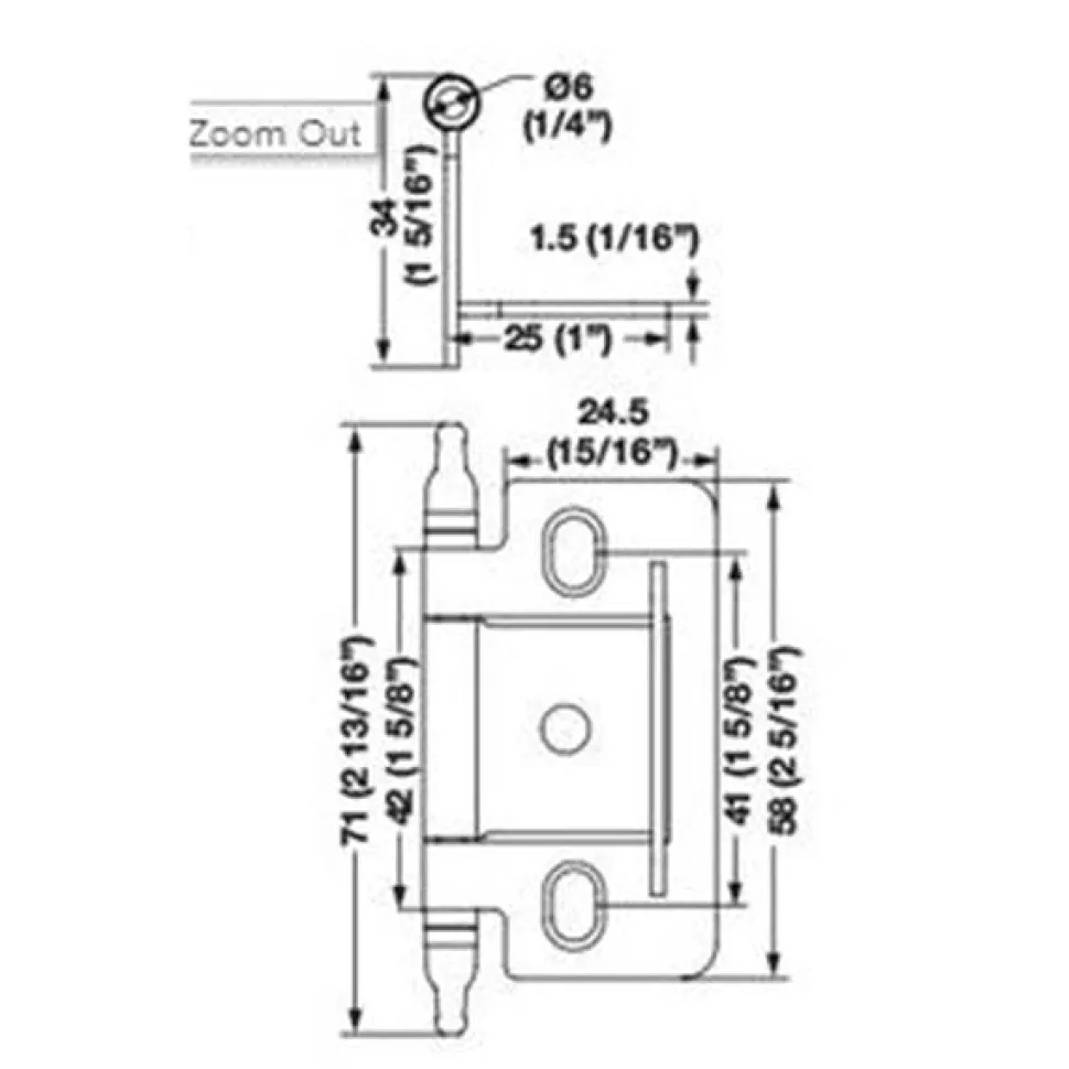 Non-Mortise Wrap Hinge with Finial