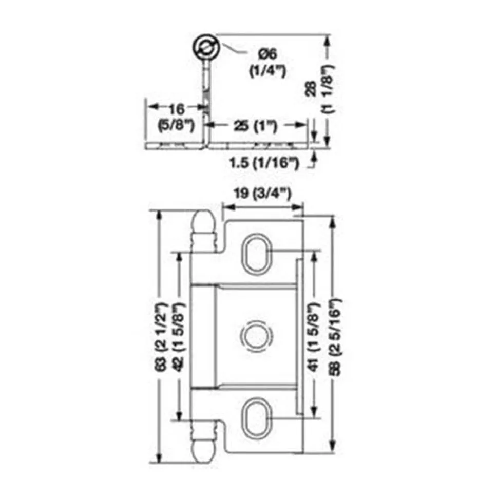 Non-Mortise Wrap Hinge with Finial
