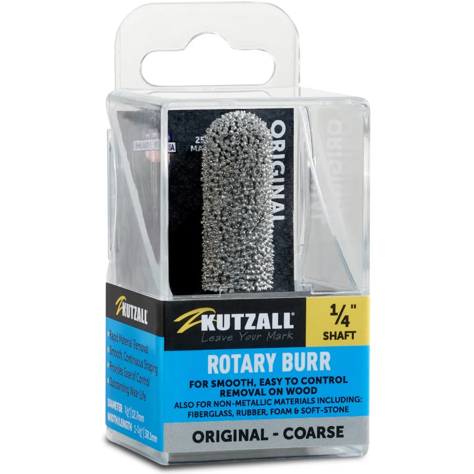 Original Ball Nose Burr, 1/4" Shaft, Coarse (1/2" x 1-1/2")