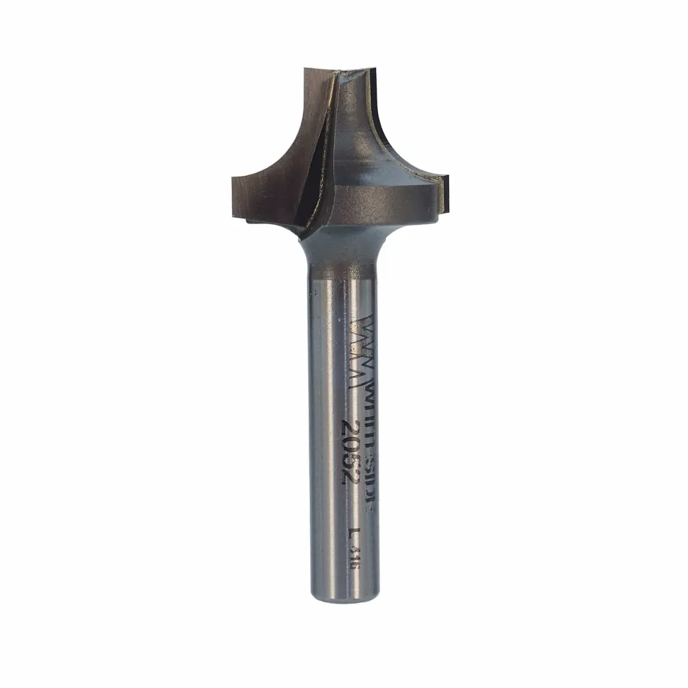 2052 Plunge Roundover Router Bit 1/4" R X 3/4" A X 1/4" B 3/8" C 1-7/8" OL