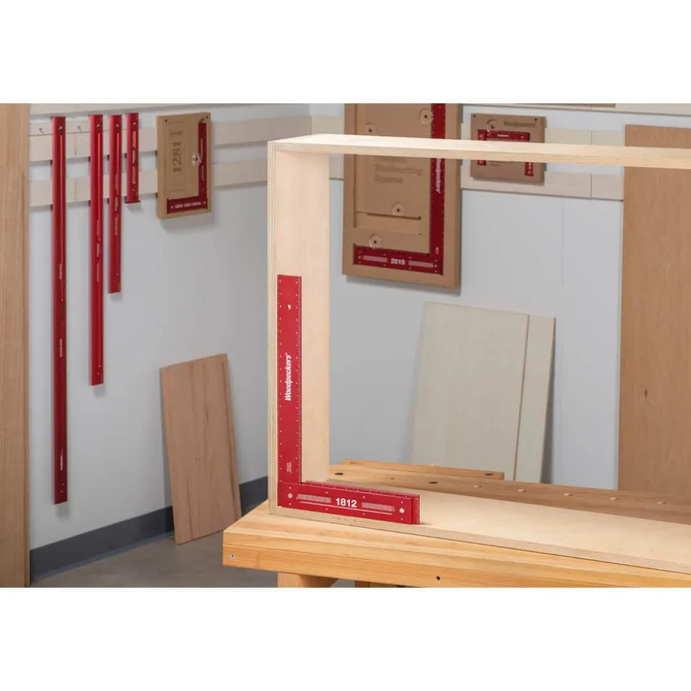 Precision Woodworking Square with Rack-It 18”