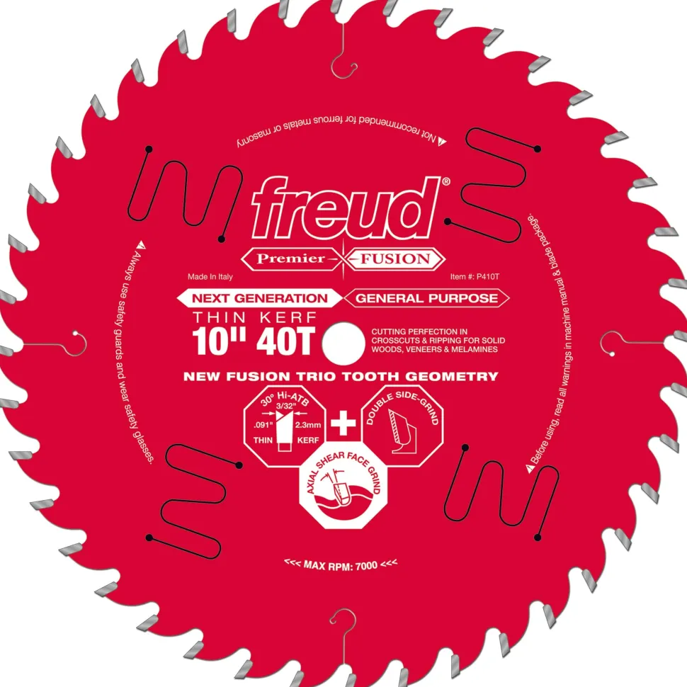 P410T Fusion Circular Saw Blade 10" x 5/8" Bore x 40 Tooth Thin Kerf