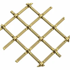 .5" Round Single Diamond Decorative Grille Satin Brass, 18" W x 48" L Sheet