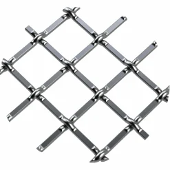 .5" Round Single Diamond Decorative Grille Satin Nickel, 18" W x 48" L Sheet