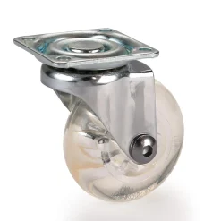 2" Skate Wheel Caster Non-Locking with Rounded Translucent Wheel